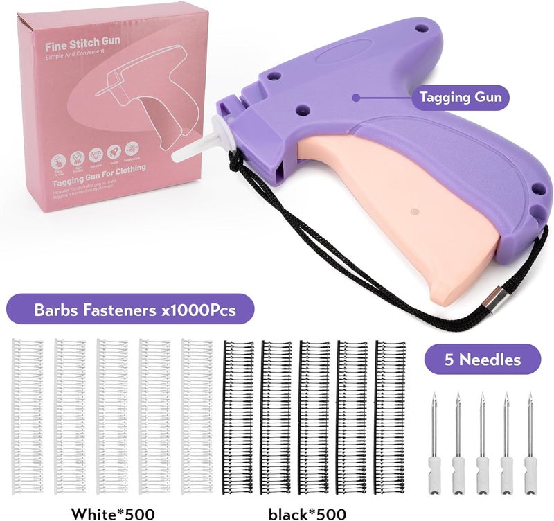 Fonwill Clothing Label Gun,Standard Retail Price Tag Labeling Gun Kit,Having 5 Needles, 1000 Micro Fasteners,Suitable for Store,Warehouse,Consignment,Yard Sale,etc.(Purple) - Image 3